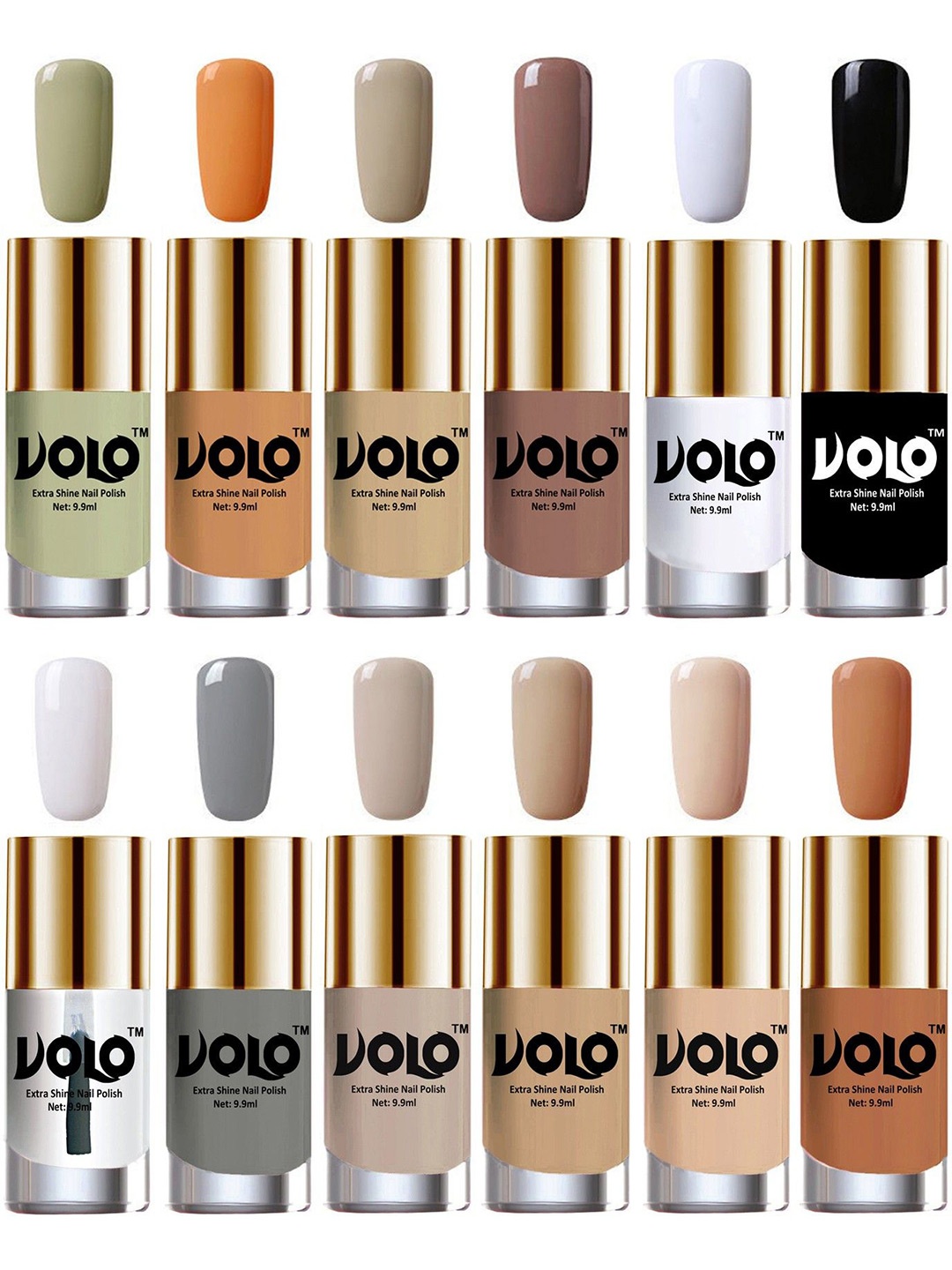 

VOLO Set Of 12 Luxury Super Shine Nail Polish- 9.9ml Each- Combo- No- 149, White