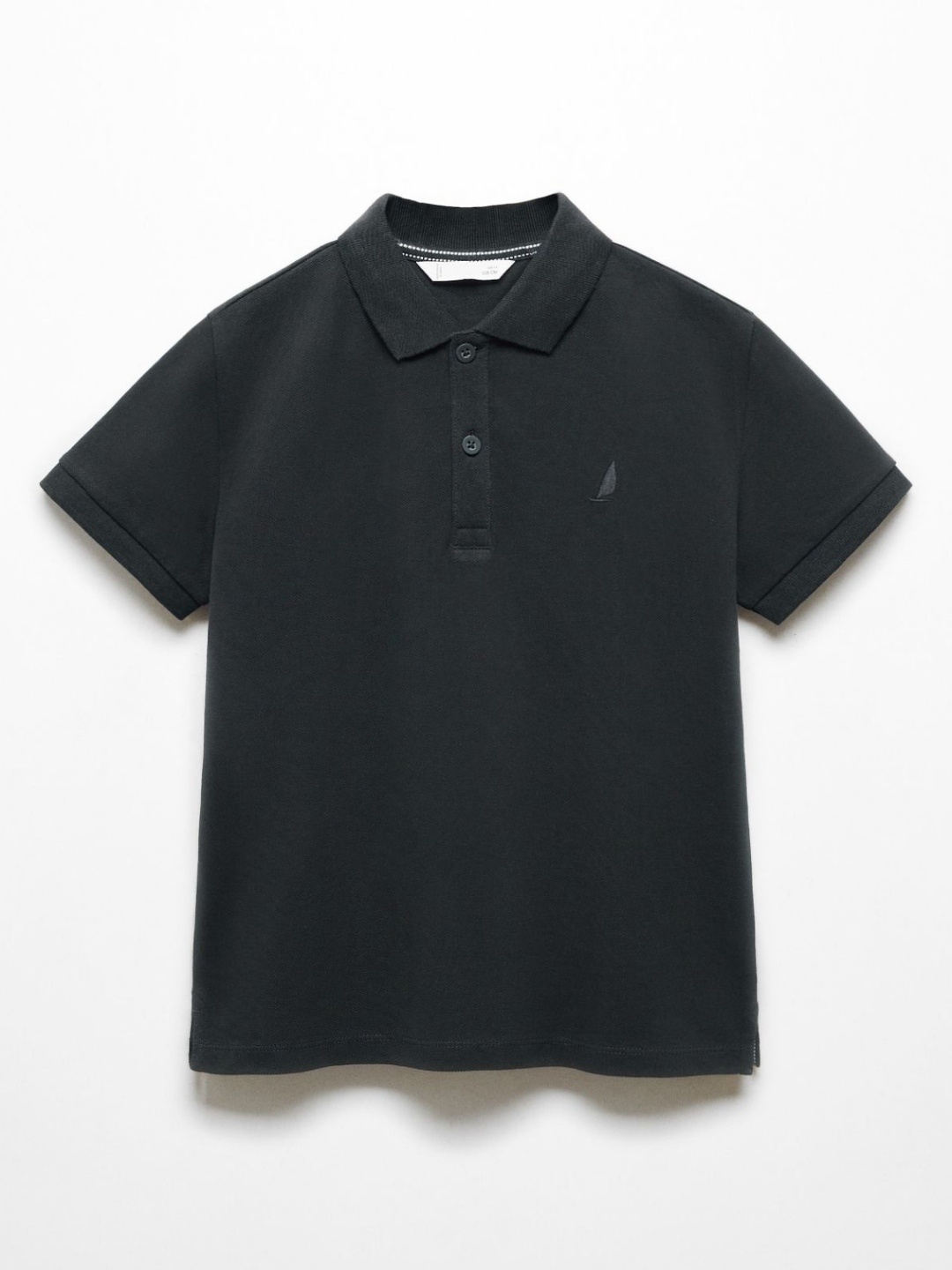 

Alan Jones Boys Solid Polo Collar Cotton T-shirt, Black