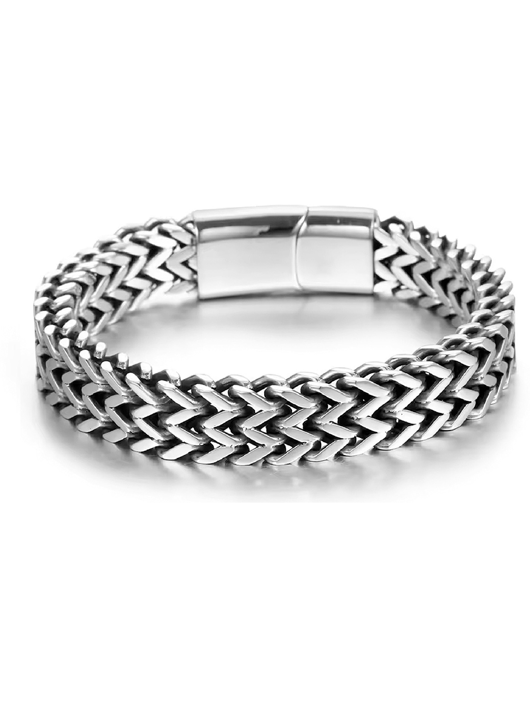 

Lila Men Stainless Steel Wraparound Bracelet, Silver