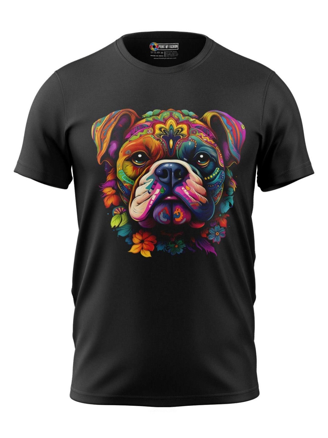 

Print My Fashion Boys Graphic Printed Round Neck Cotton T-shirt, Black