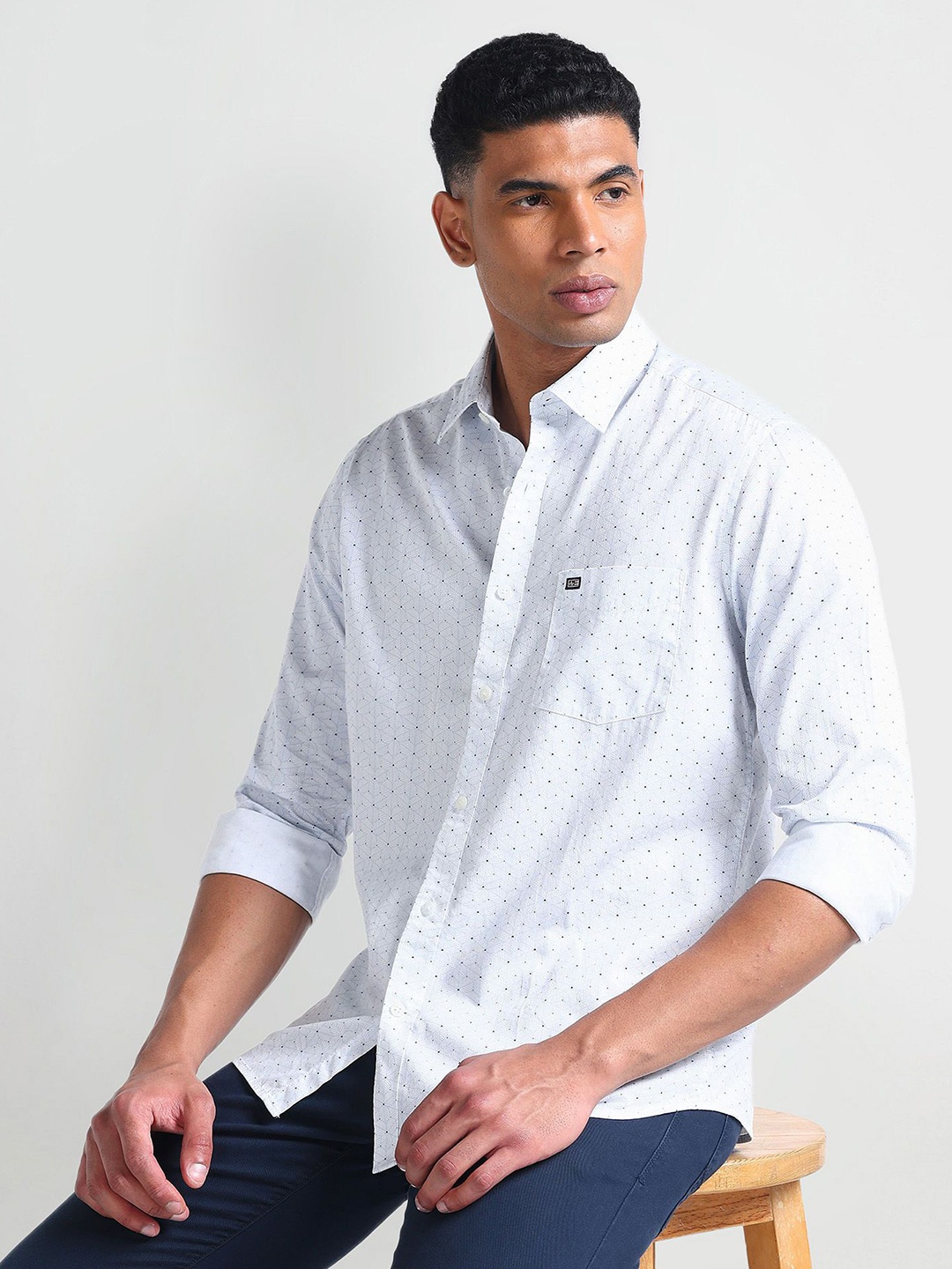 

Arrow Sport Men Slim Fit Opaque Printed Casual Shirt, Blue