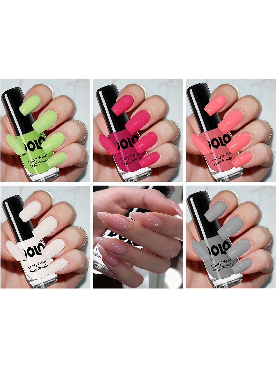 

VOLO Set Of 6 Long Wear Nail Polish- 5ml Each-VT-035, Multi