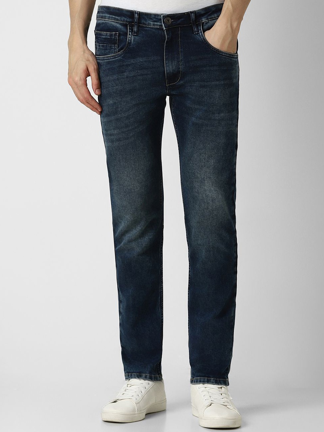 

VAN HEUSEN DENIM LABS Men Slim Fit Light Fade Jeans, Navy blue