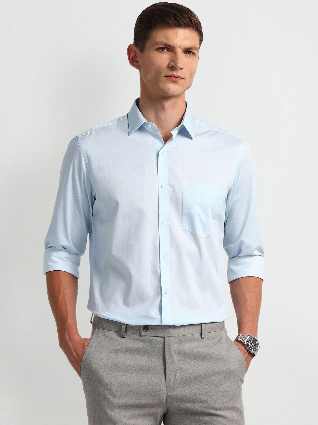 

Arrow Men Opaque Printed Formal Shirt, Blue