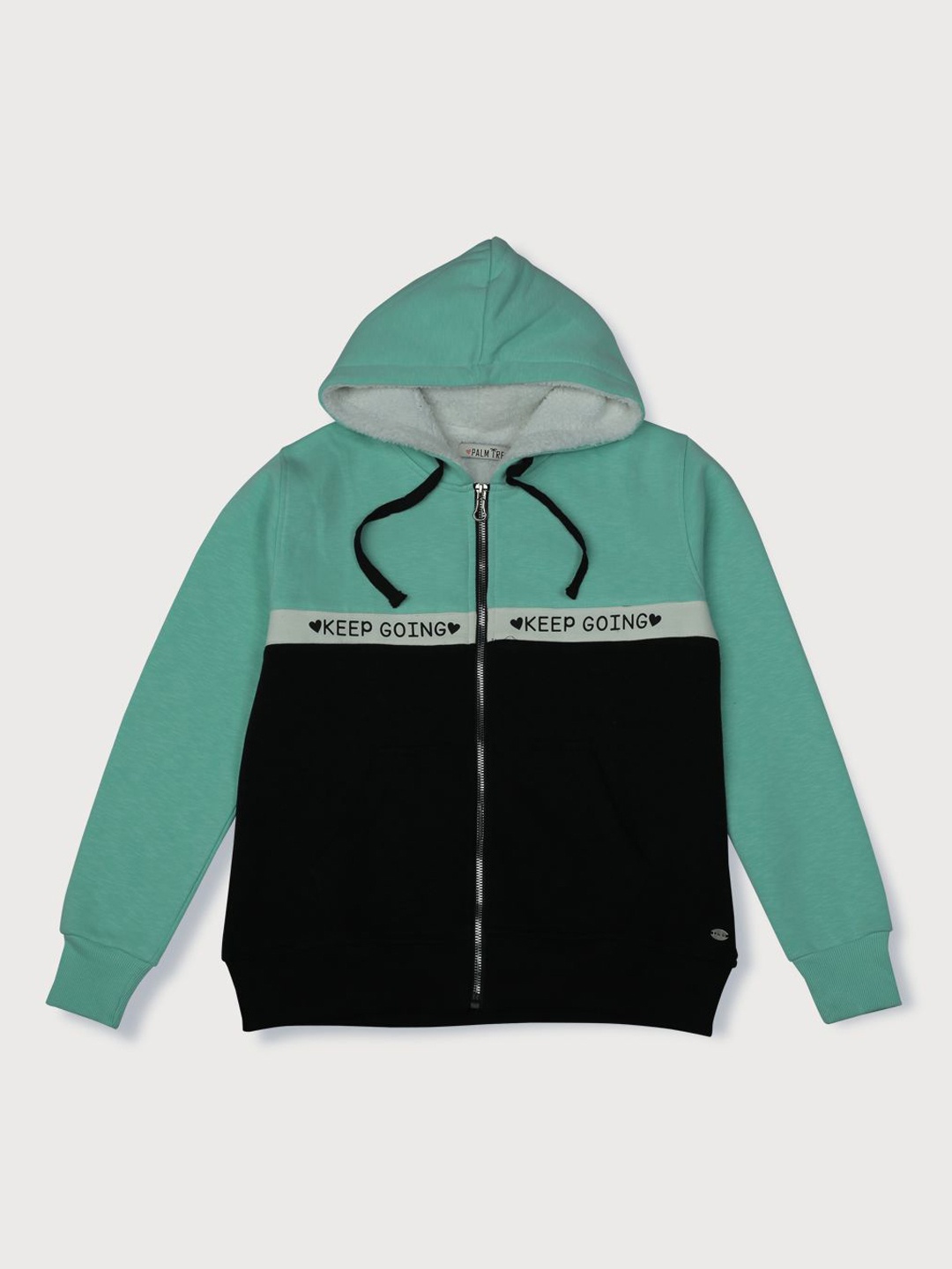 

Palm Tree Girls Colourblocked Bomber Jacket, Green