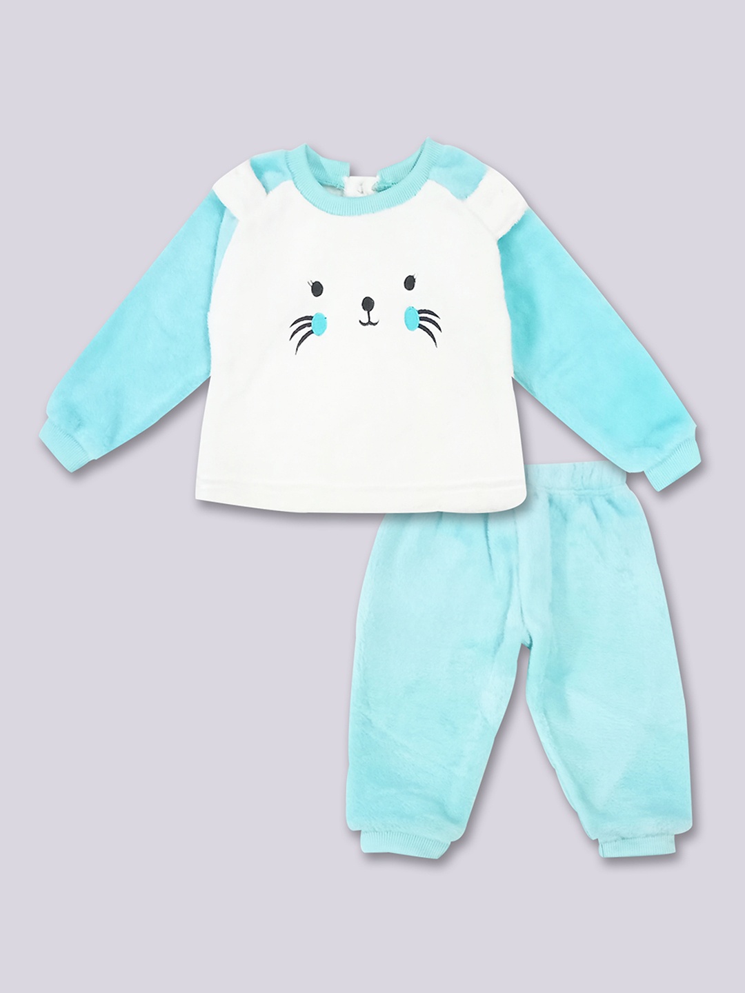 

Moms Love Infant Girls Embroidered Sweatshirt With Joggers, White