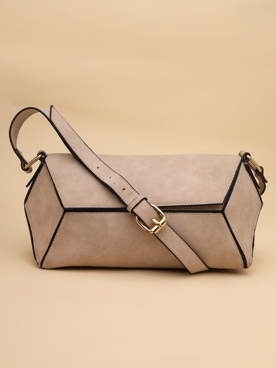 

DressBerry PU Swagger Sling Bag, Tan