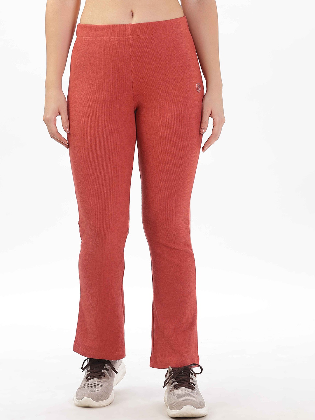 

Domin8 Women Cotton Slim Flared Stretchy & Slim Fit Pant, Brown