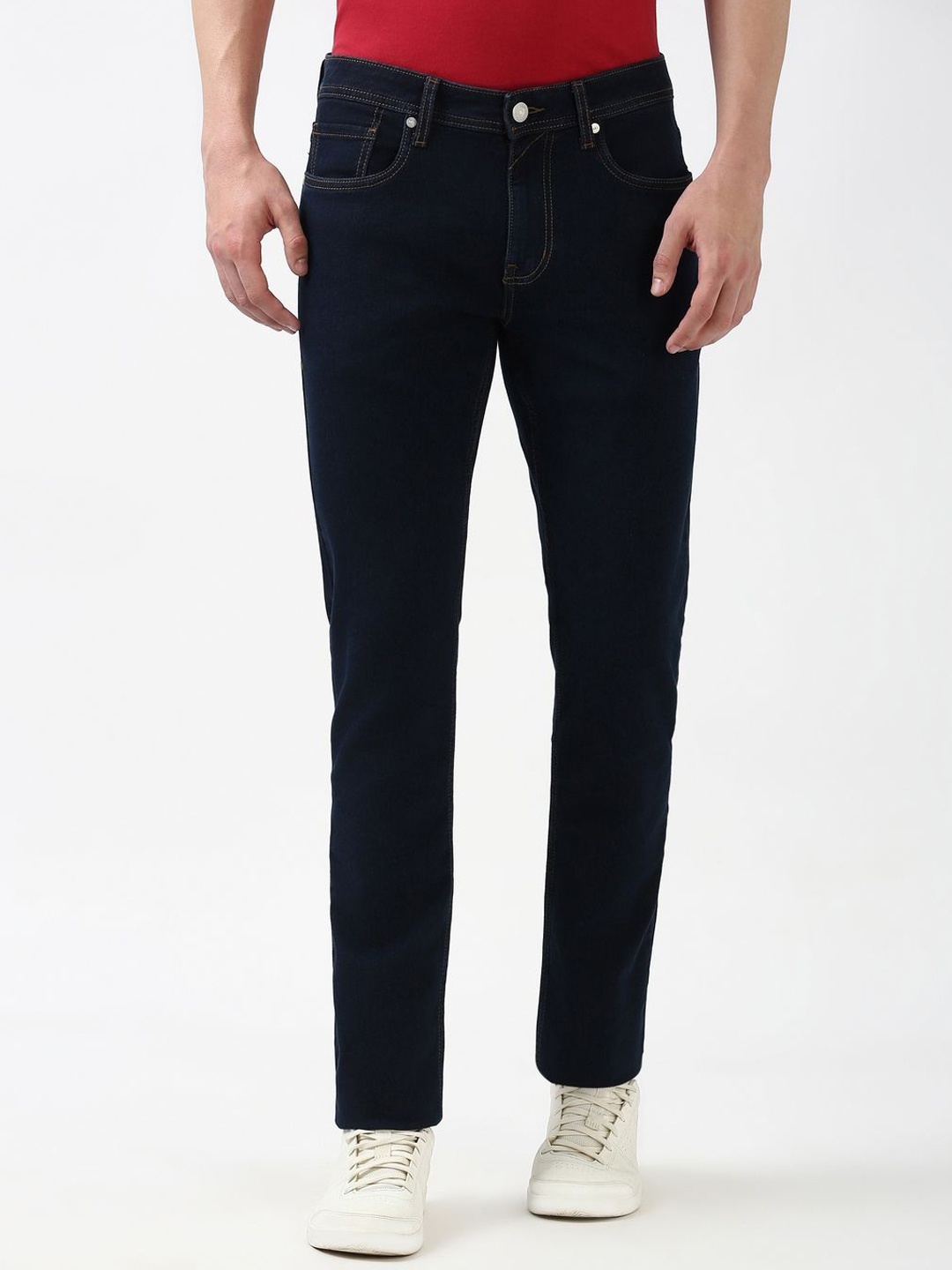 

Peter England Casuals Men Slim Fit Jeans, Navy blue