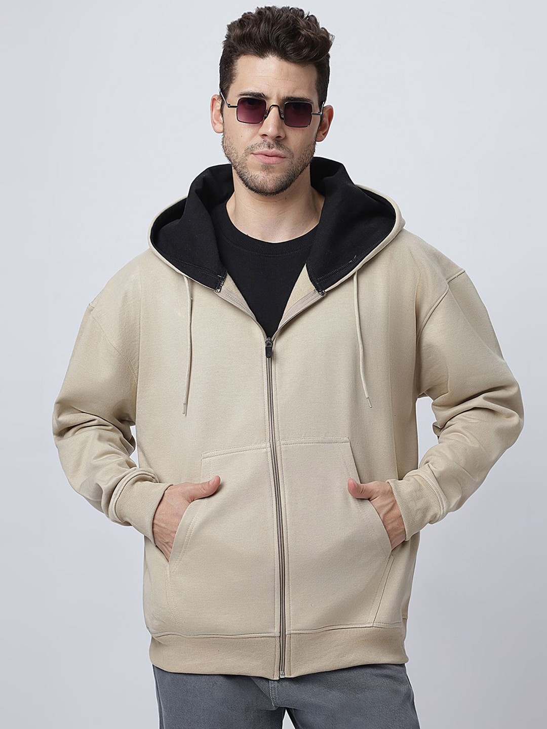 

Be Savage Men Hooded Sweatshirt, Beige