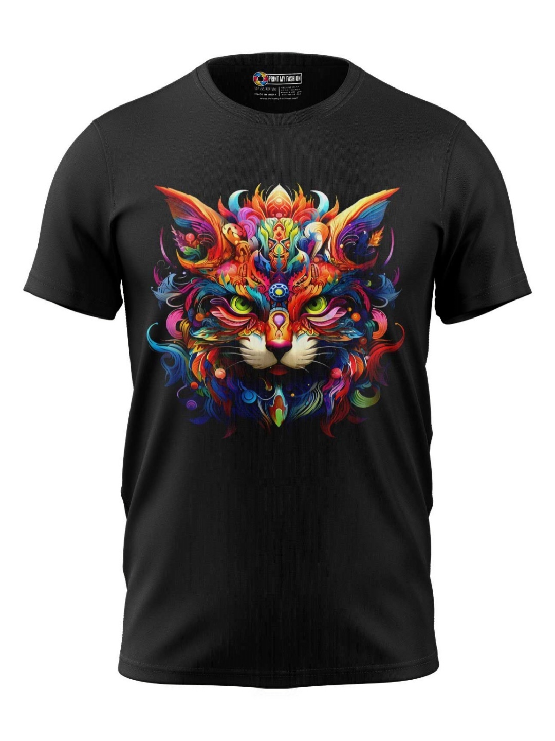 

Print My Fashion Boys Graphic Printed Round Neck Cotton T-shirt, Black