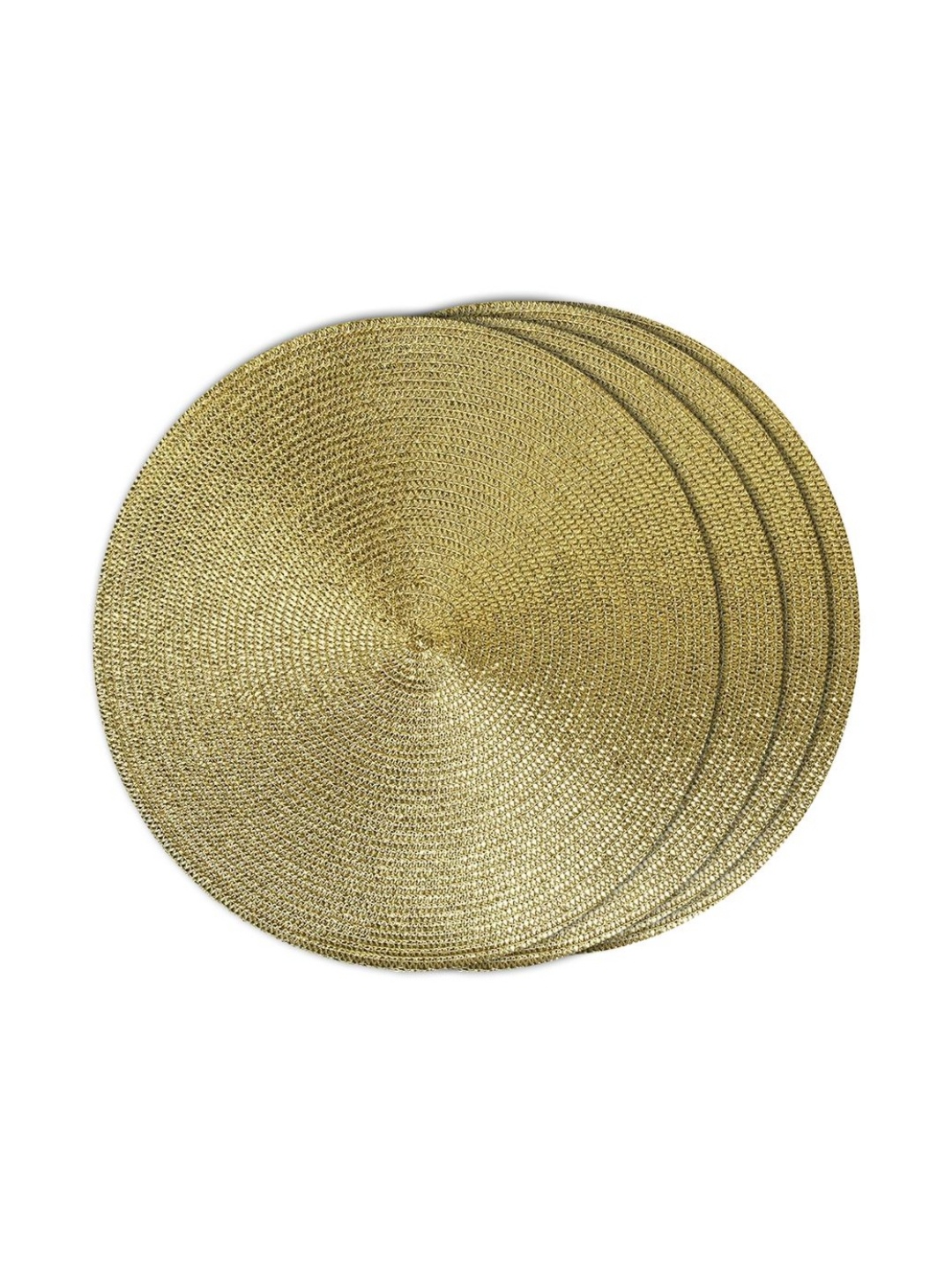 

TIED RIBBONS Gold Toned 4 Pieces Textured Round Table Placemats