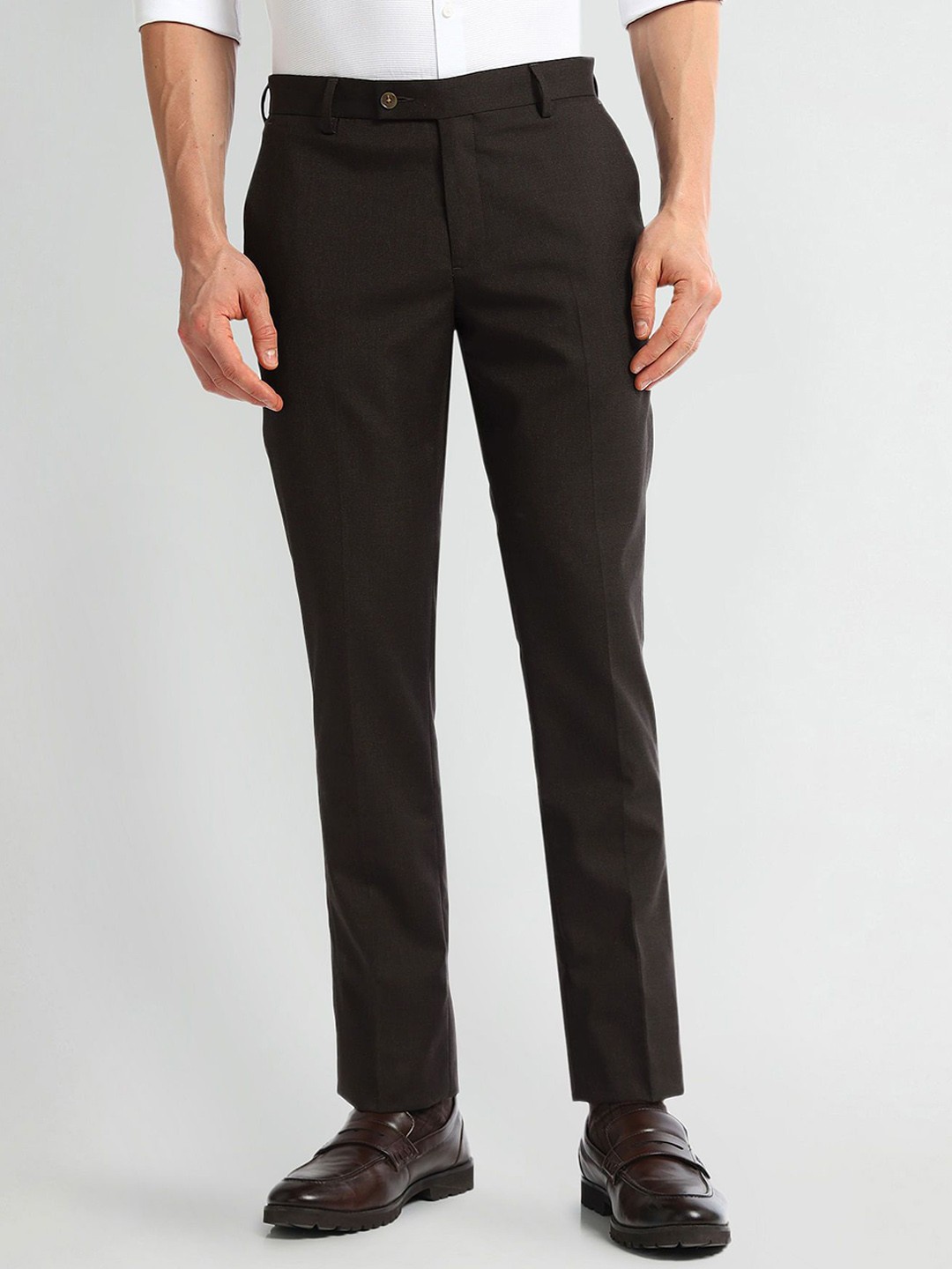 

Arrow Men Mid-Rise Regular Fit Formal Trouser, Brown