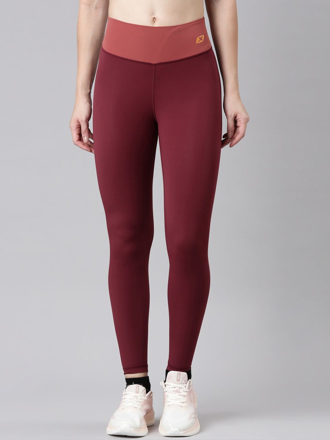 

Xtep Women High Waist Ankle-Length Athletic Tights, Red