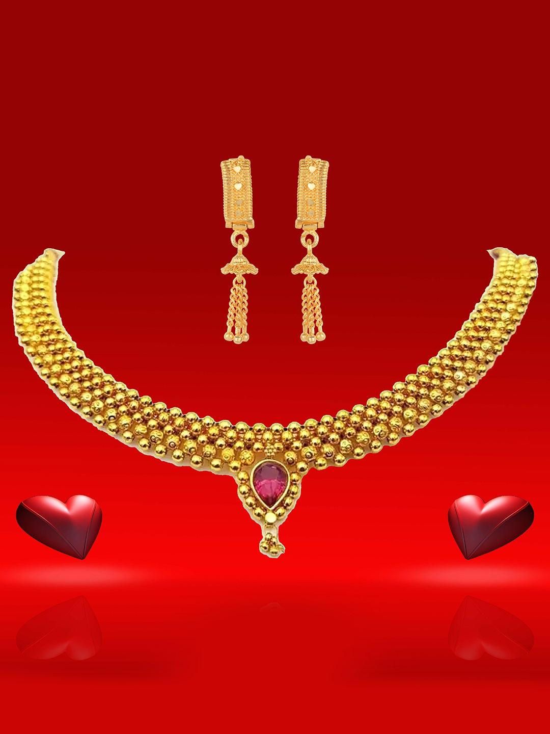 

Heer Collection Gold Plated Choker Set