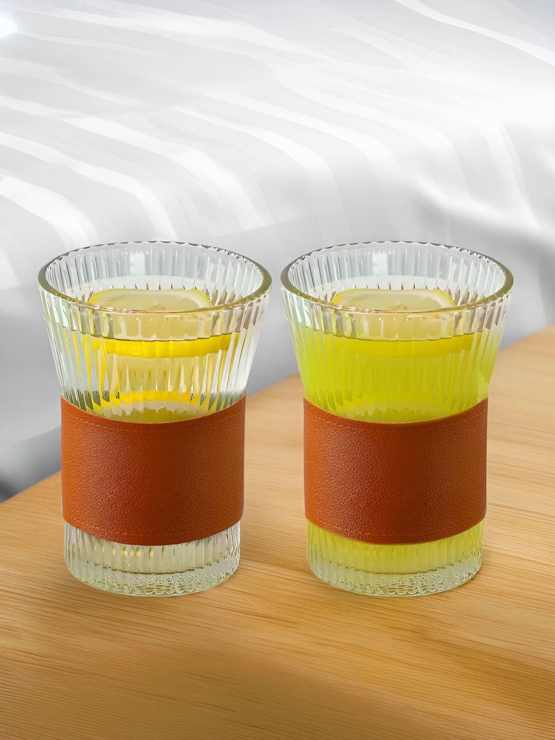 

The Better Home Transparent & Brown 2 Pieces Borosilicate Glass Tea Glass 280 ml Each