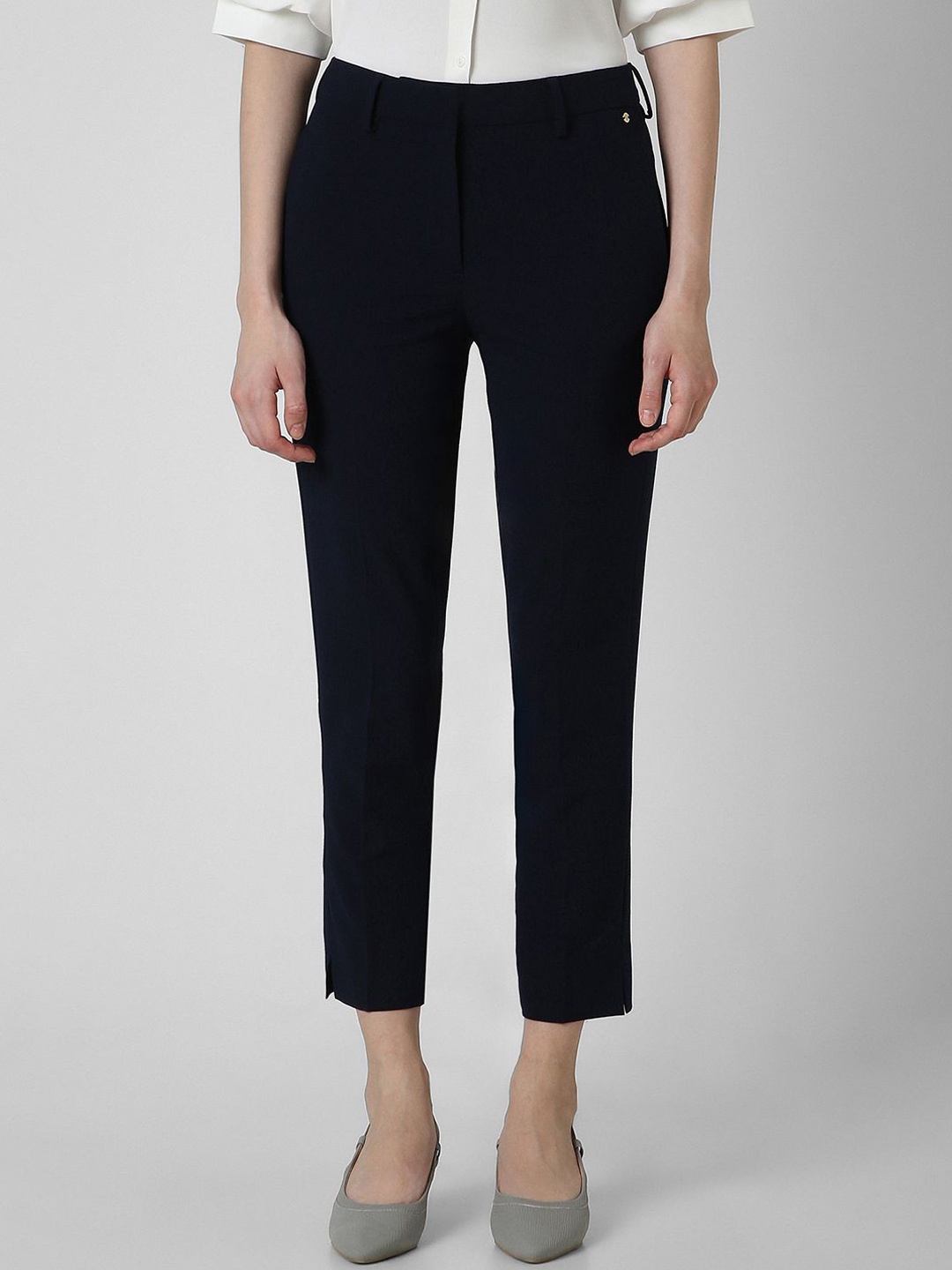 

Van Heusen Woman Women Slim Fit Trousers, Navy blue