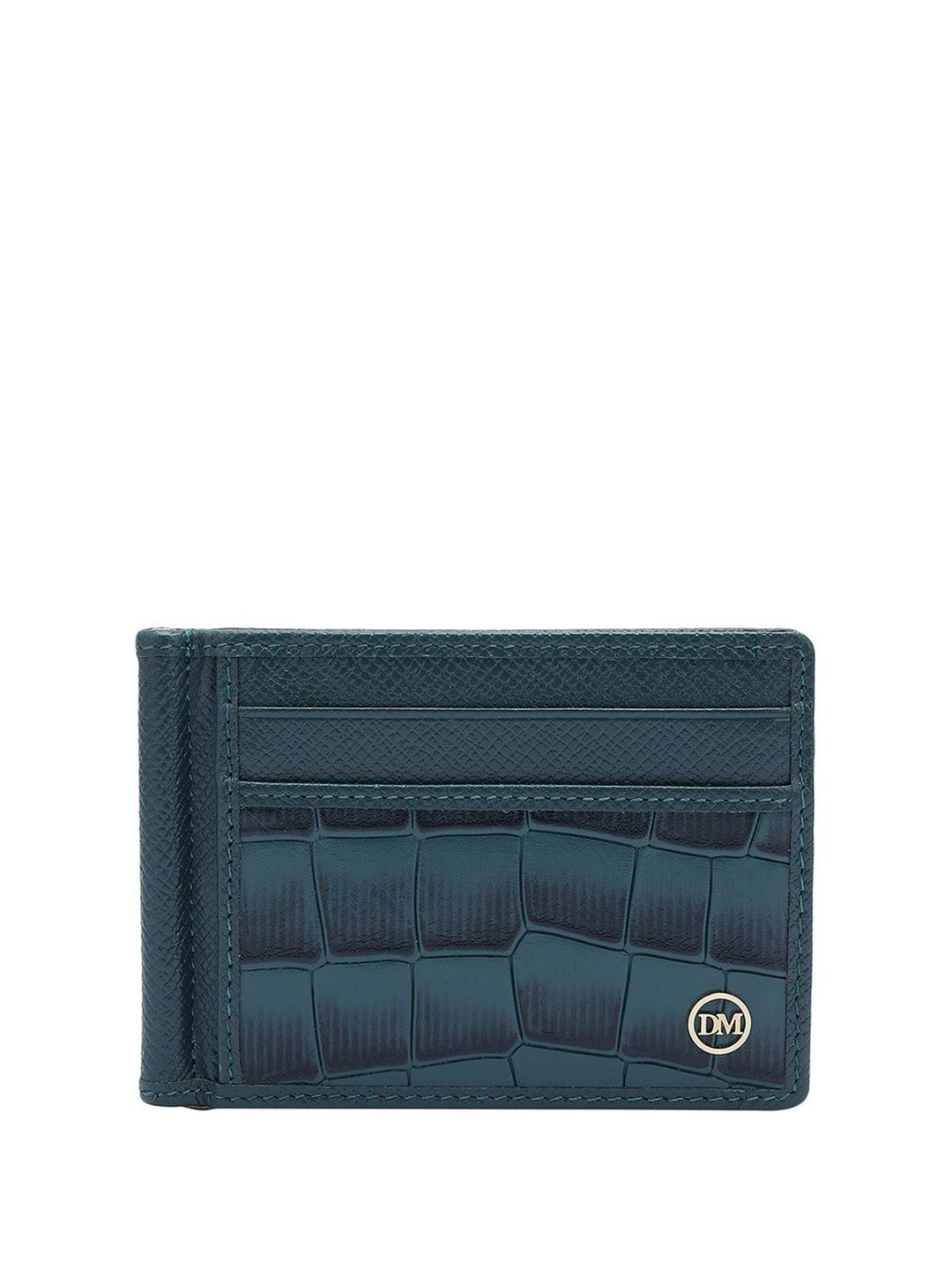

Da Milano Unisex Abstract Textured Leather Money Clip, Blue