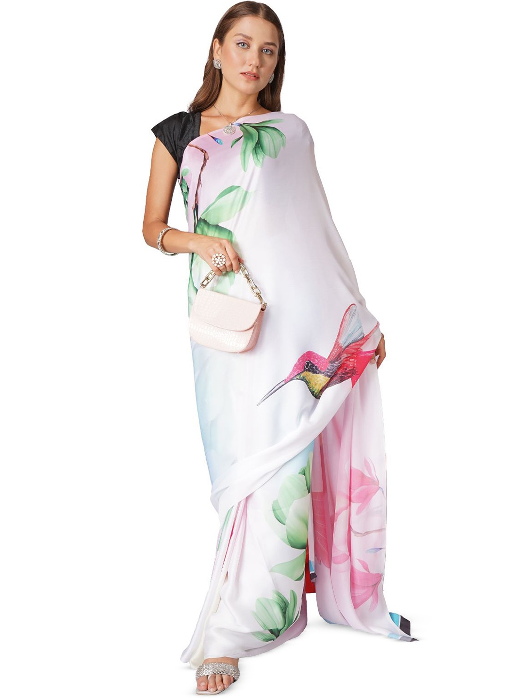 

Studd Muffyn Floral Printed Saree, White