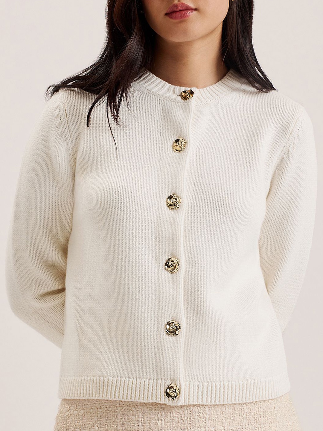 

Ted Baker Women Woollen Cardigan, Cream