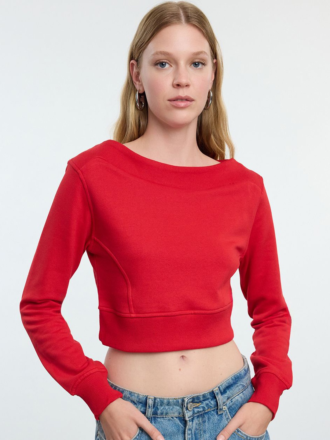 

Trendyol Women Colourblocked Sweatshirt, Na