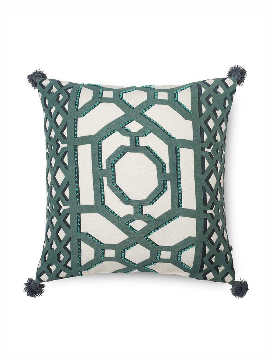 

ONSETHOMES classic Blue & White Embroidered Cotton Square Cushion Covers