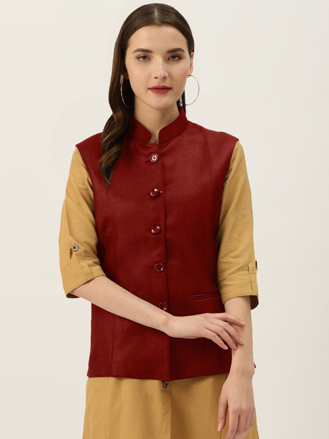 

KALINI Women Nehru Jackets, Red