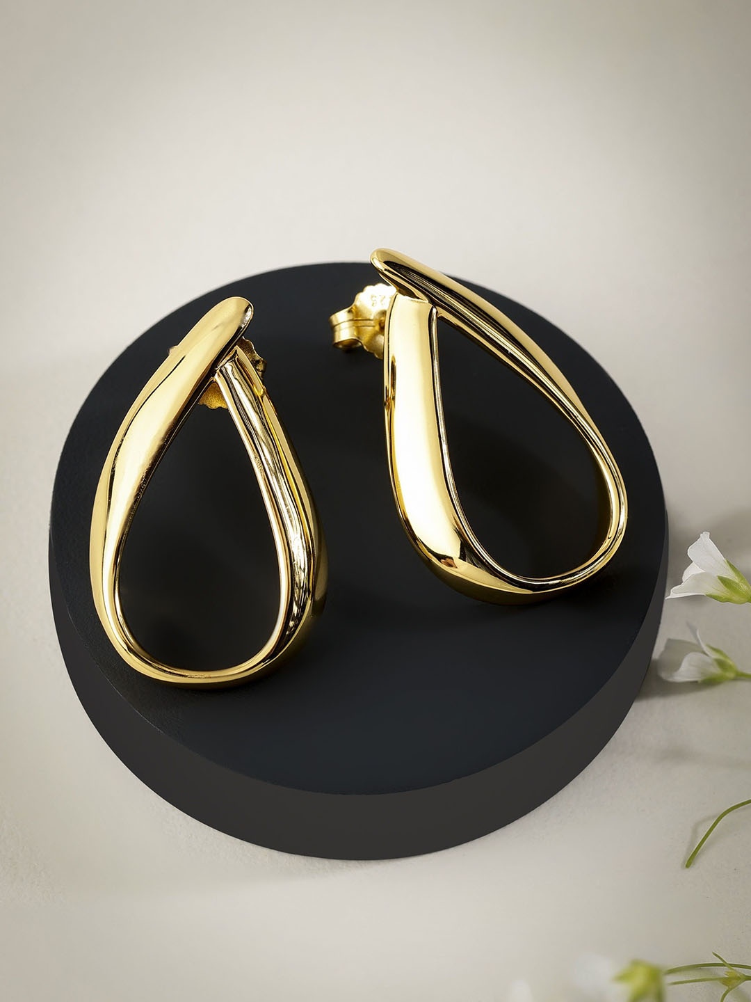 

DIAVO 925 Sterling Silver Gold-Plated Contemporary Drop Earrings