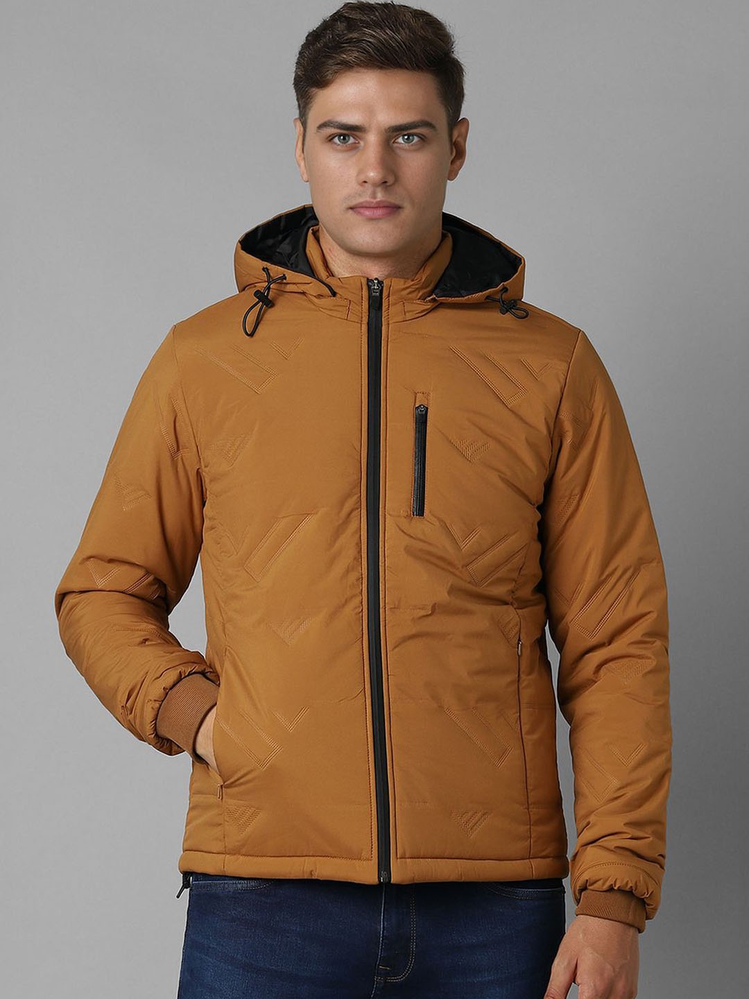 

Louis Philippe Sport Men Hooded Padded Jacket, Mustard