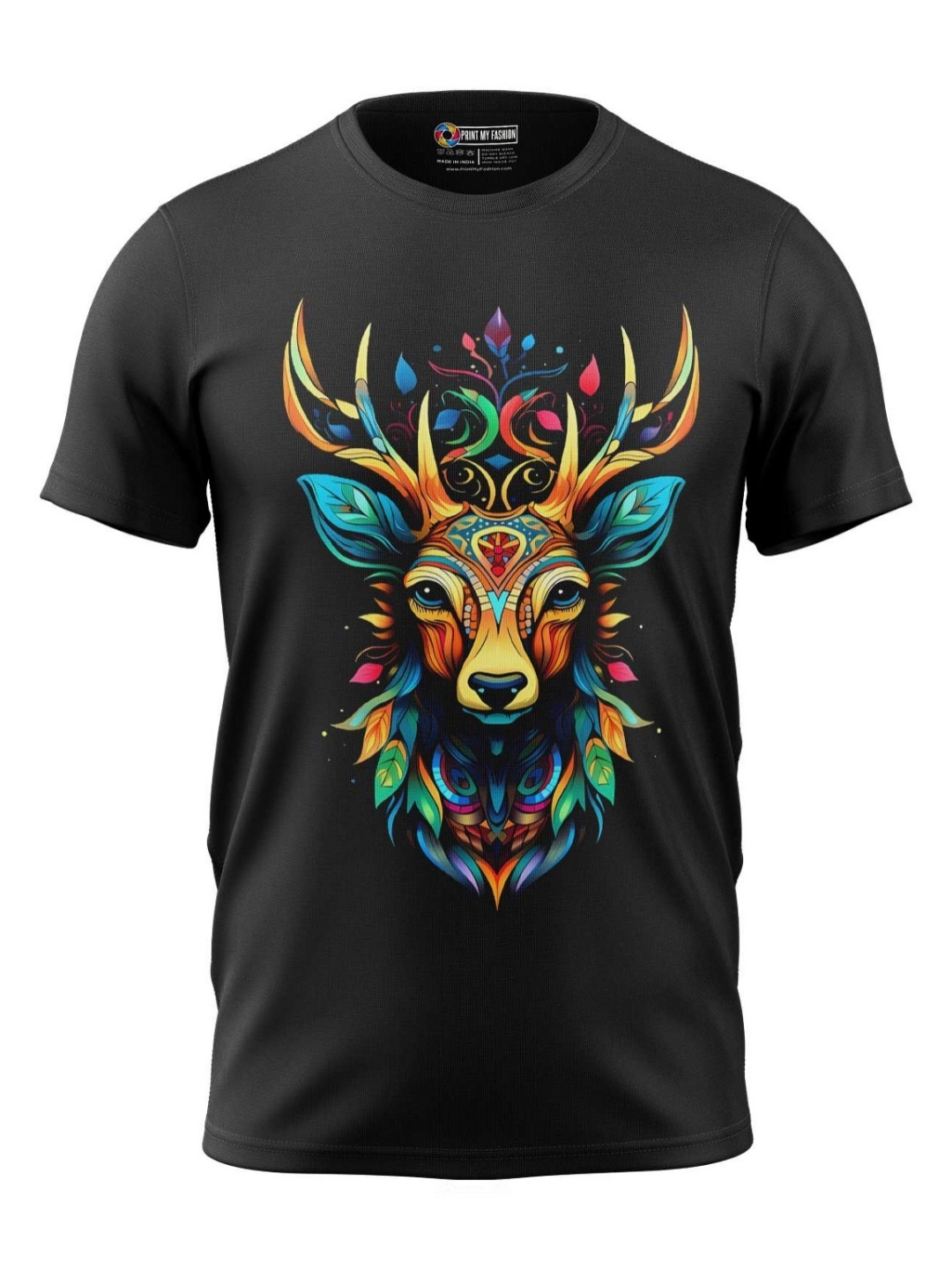 

Print My Fashion Boys Graphic Printed Round Neck Cotton T-shirt, Black