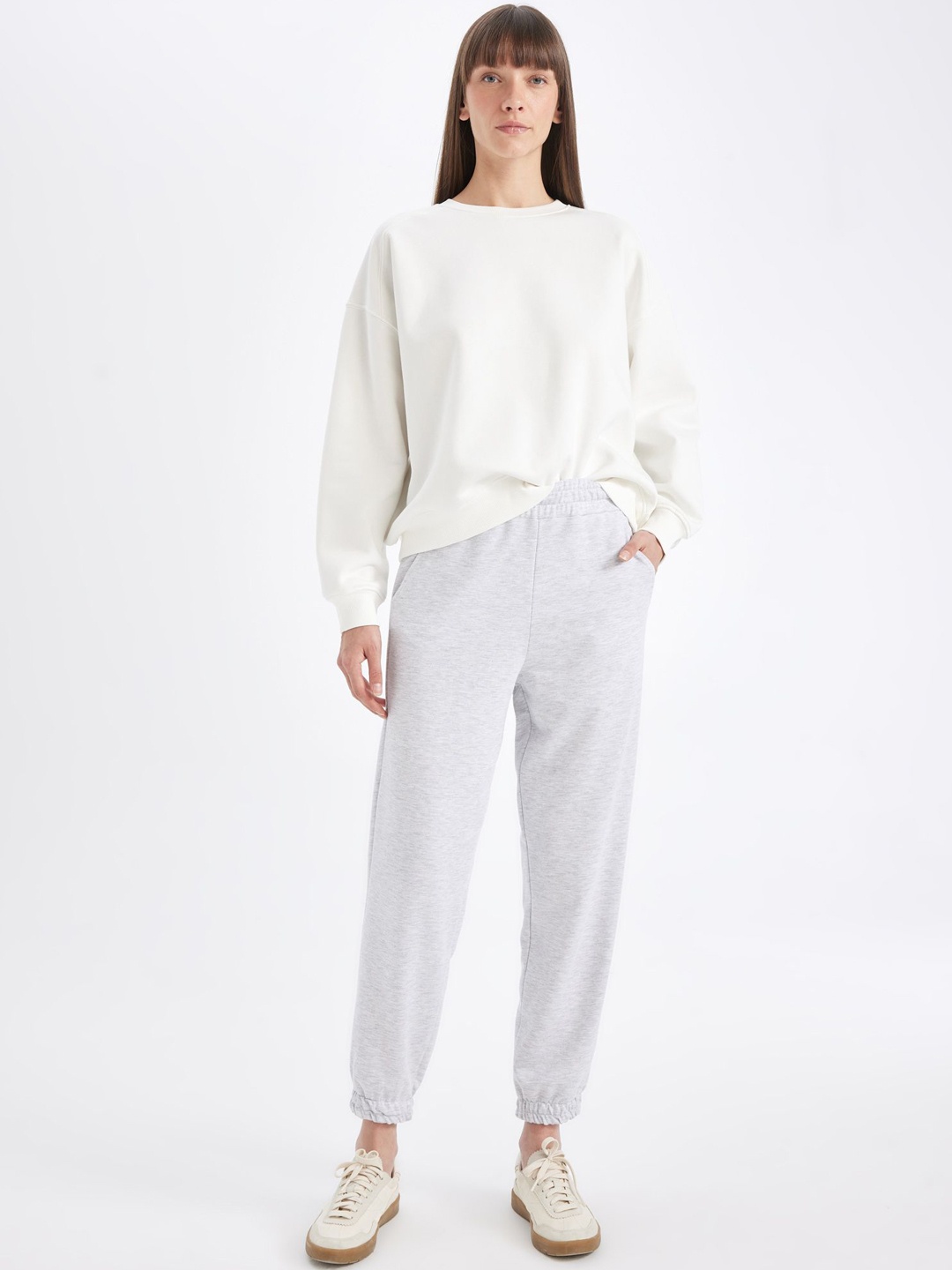 

DeFacto Women Mid-Rise Regular Trousers, White
