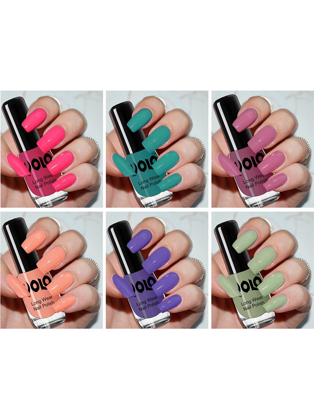 

VOLO Set Of 6 Long Wear Nail Polish-5ml Each-Shade-VT-074, Purple