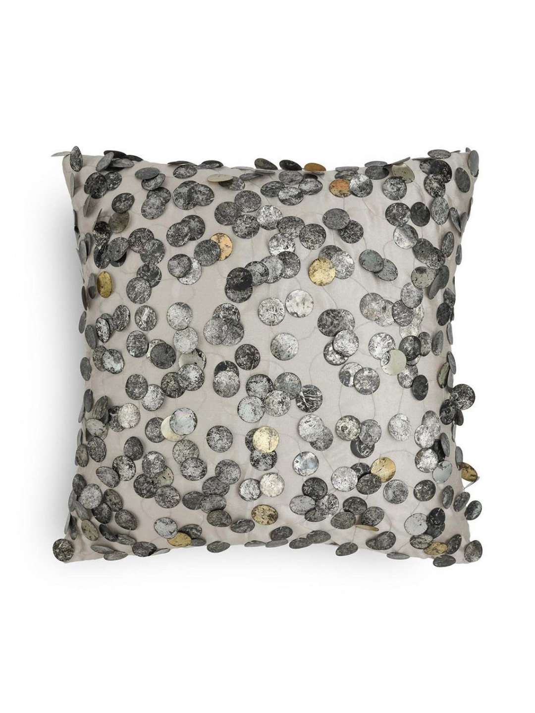 

ONSETHOMES Silver-Toned & Grey Embellished Square Cushion Covers