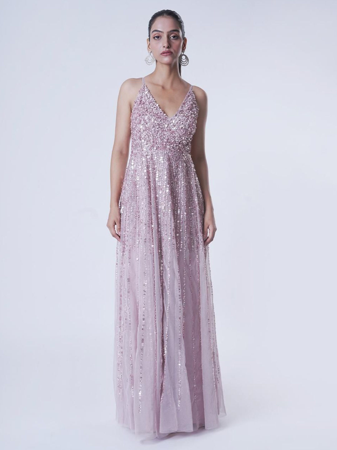 

UPGRADE Embellished Net Maxi Dress, Pink