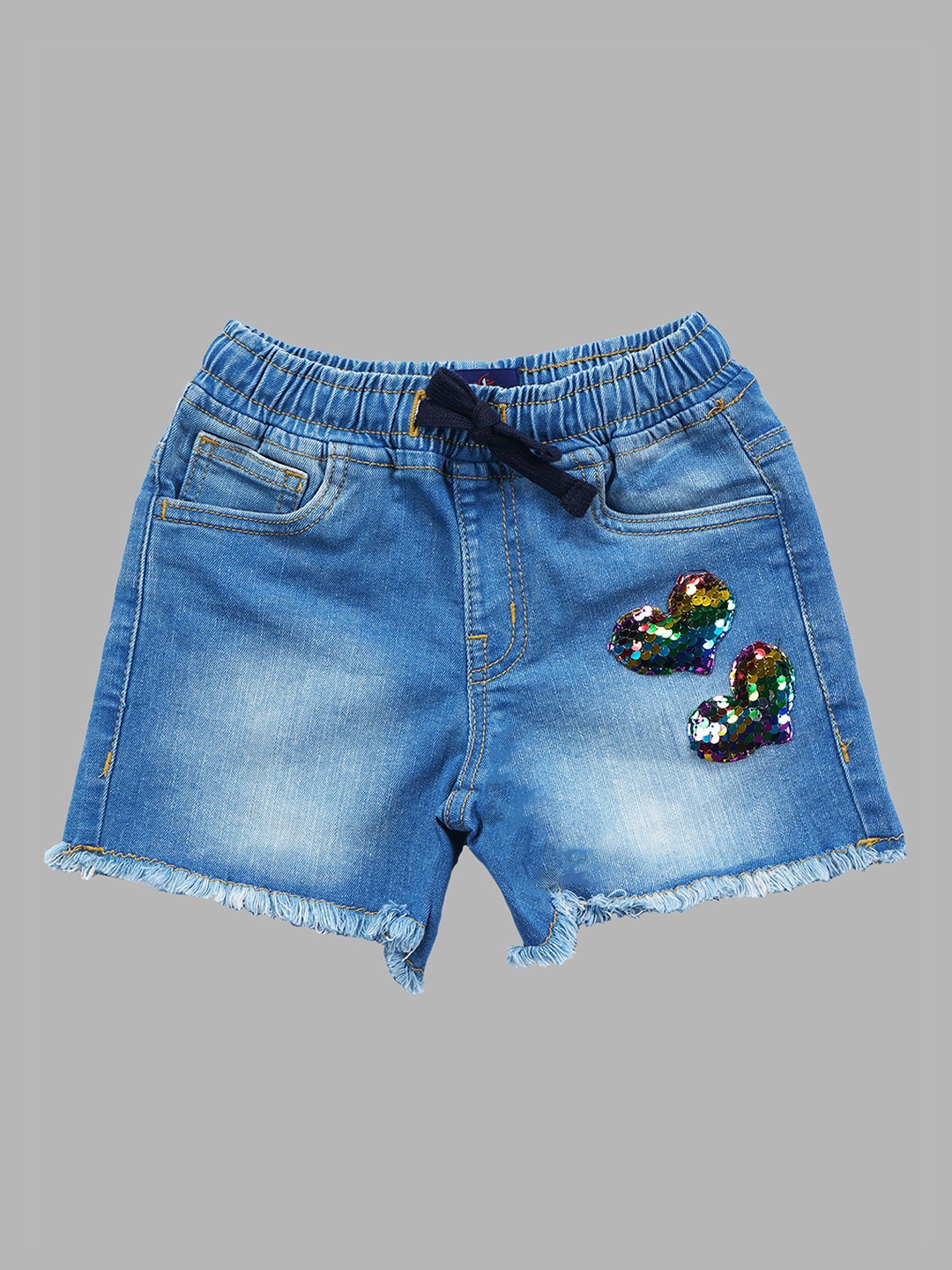 

KiddoPanti Girls Denim Regular Fit Shorts, Blue