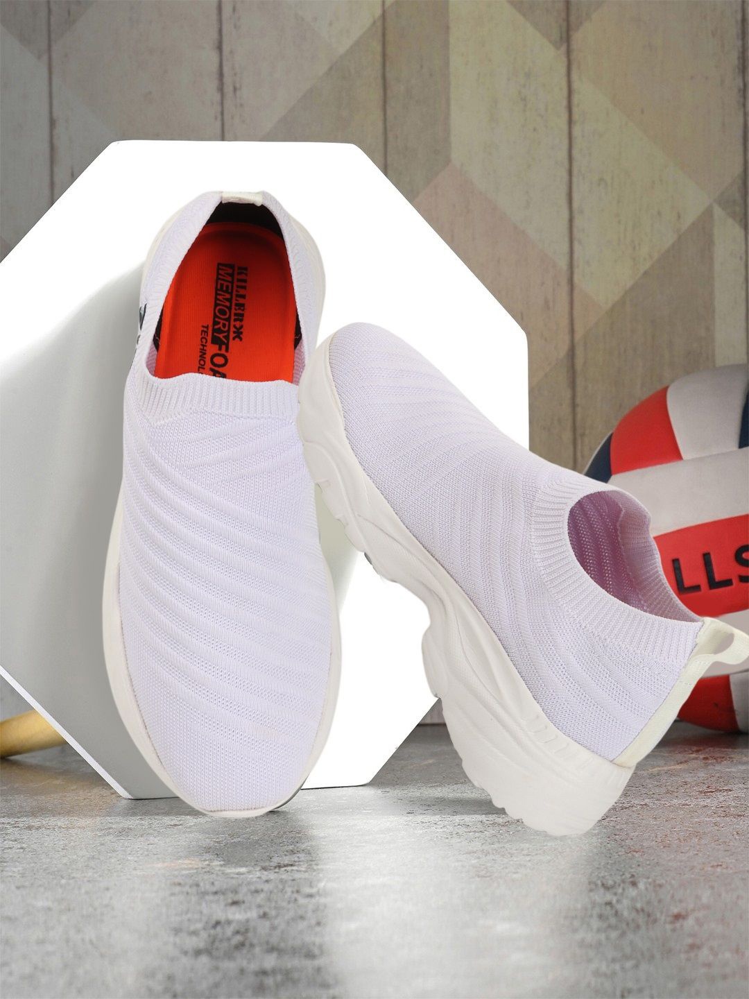 

Killer Men Woven Design Slip-On Sneakers, White