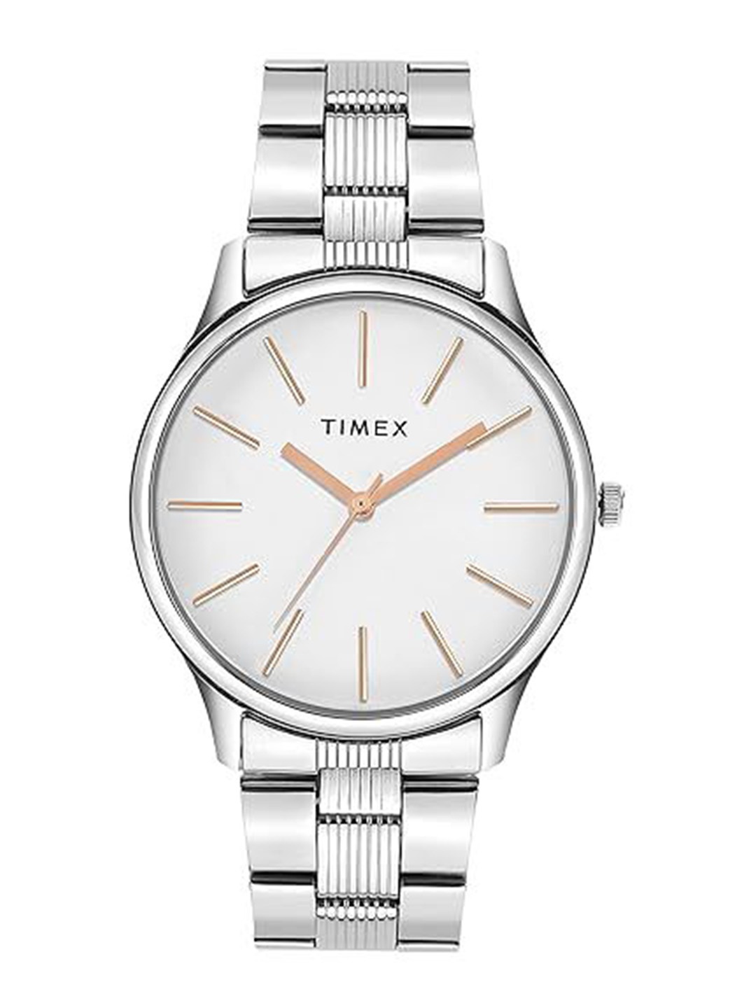 

Timex Men Round Brass Dial & Stainless Steel Analogue Watch TWTG73SMU02, White
