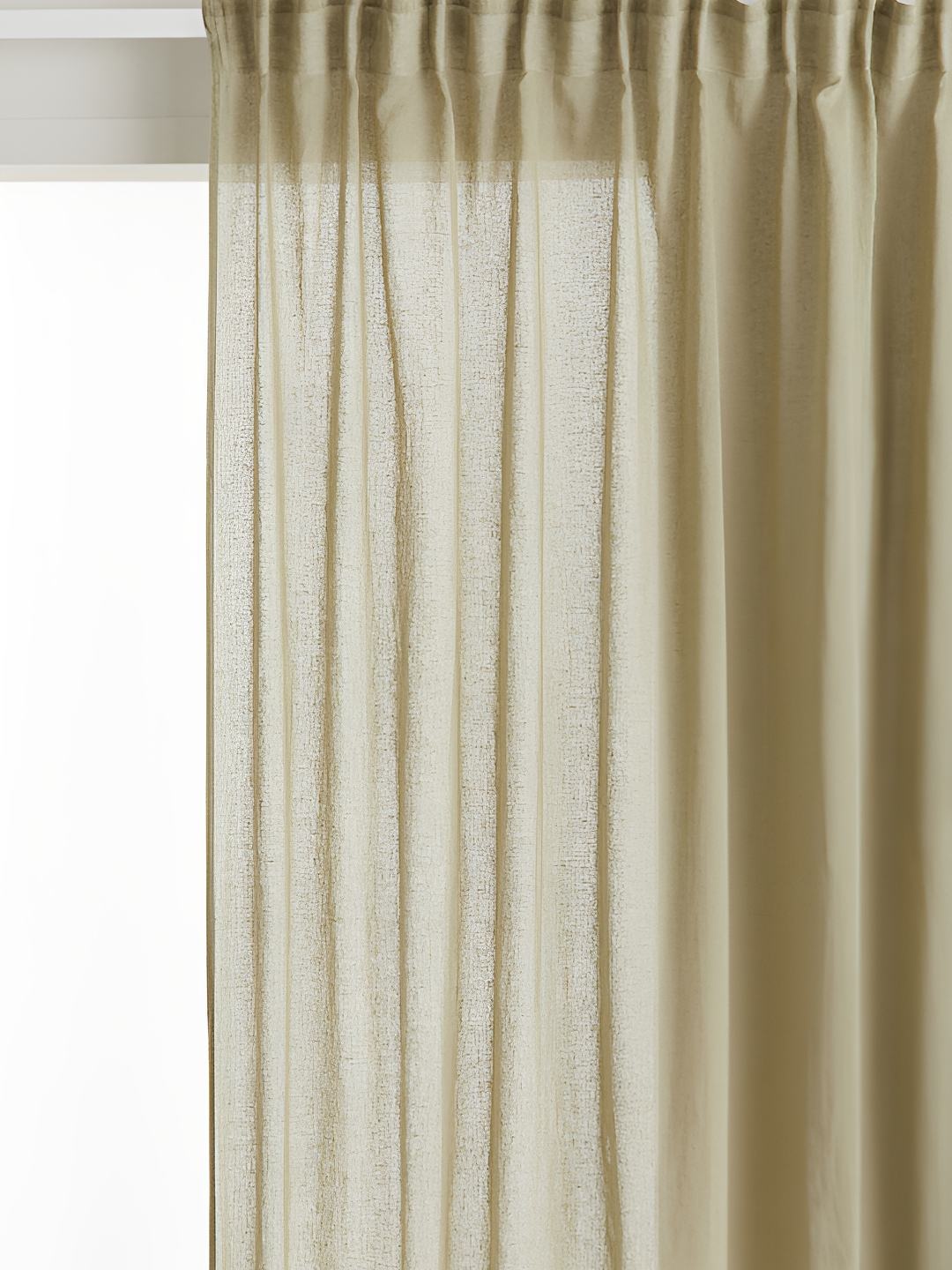 

H&M Green 1 Pack Wide Linen Blend Curtain Length