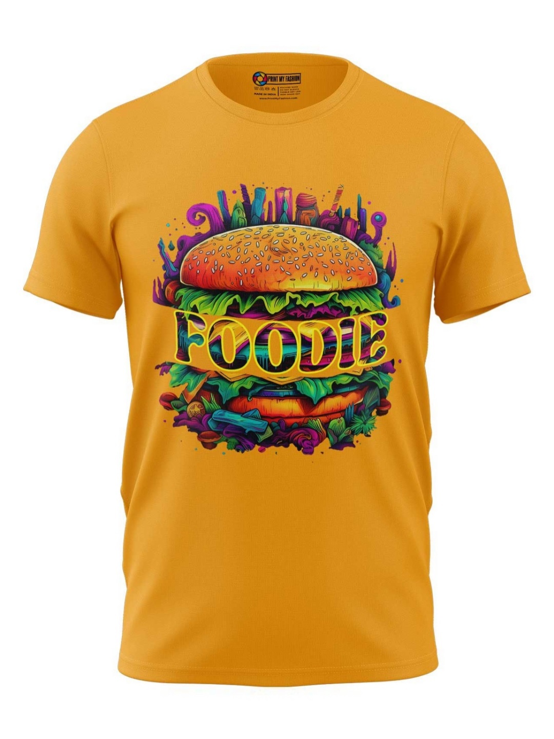 

Print My Fashion Boys Graphic Printed Round Neck Cotton T-shirt, Yellow