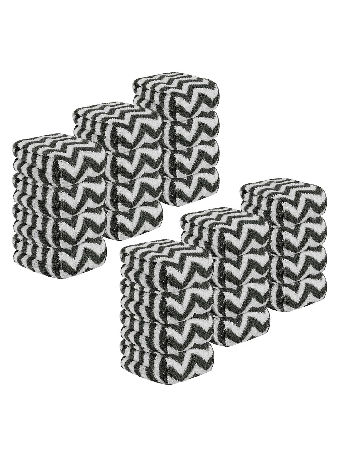 

Kuber Industries Grey 24 Pieces Printed Super Absorbent 250 GSM Microfibre Face Towels