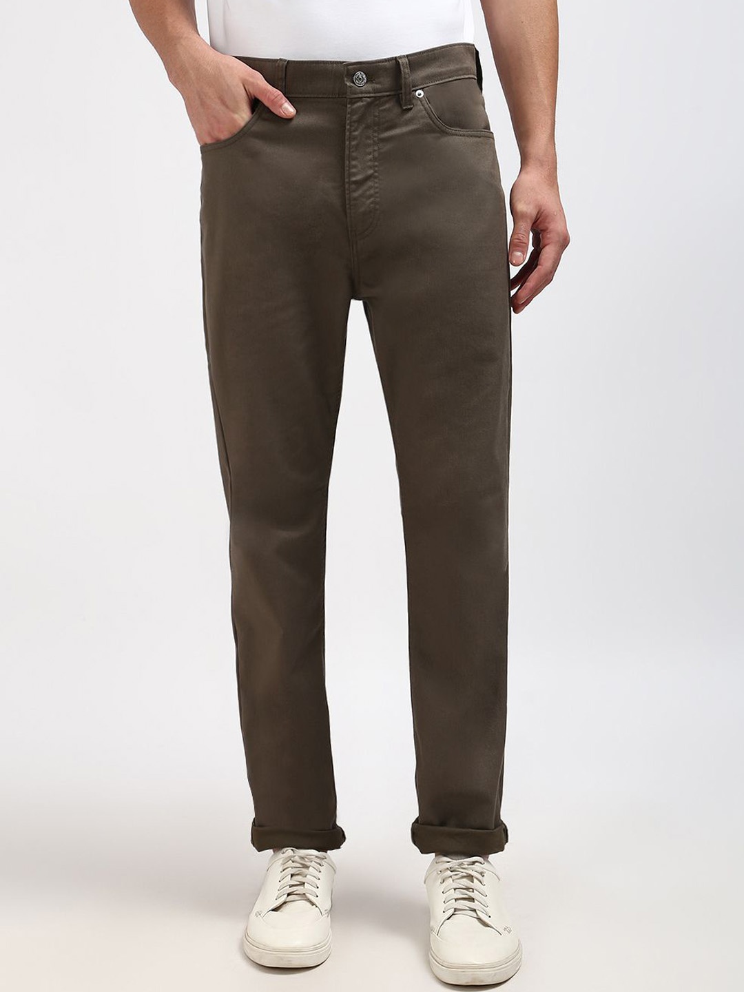 

Calvin Klein Jeans Men Straight Cotton Twill Pant, Brown