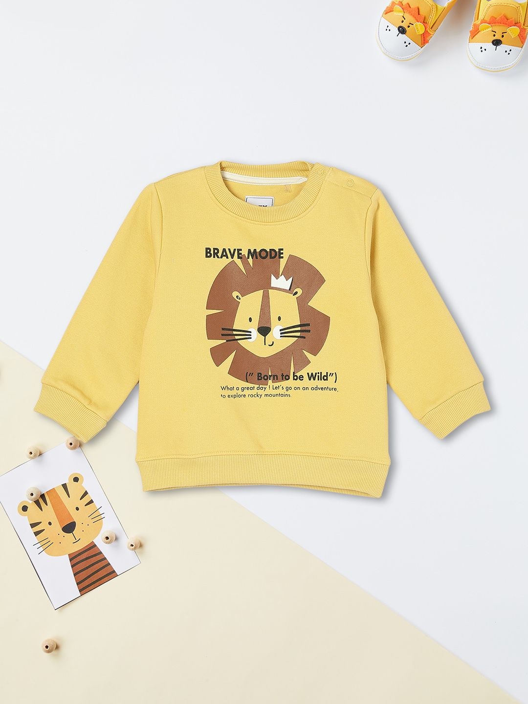 

max Boys Printed Sweatshirt, Yellow