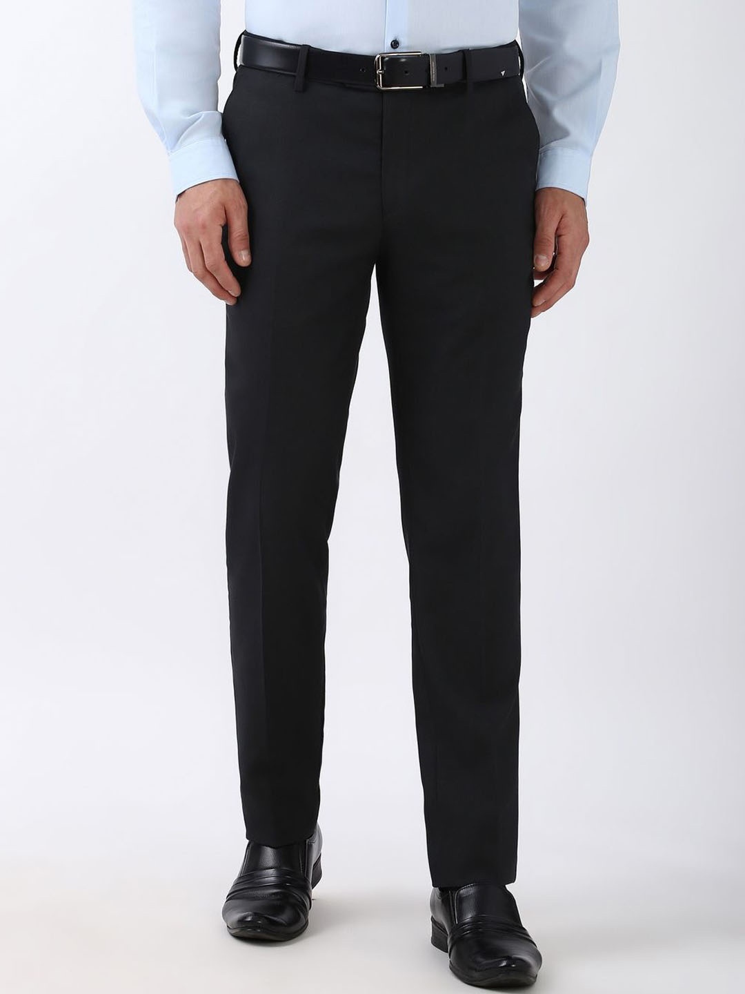 

Peter England Men Slim Fit Formal Trouser, Black