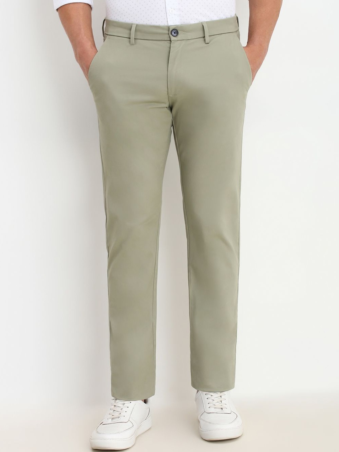 

Allen Solly Men Slim Fit Trousers, Olive