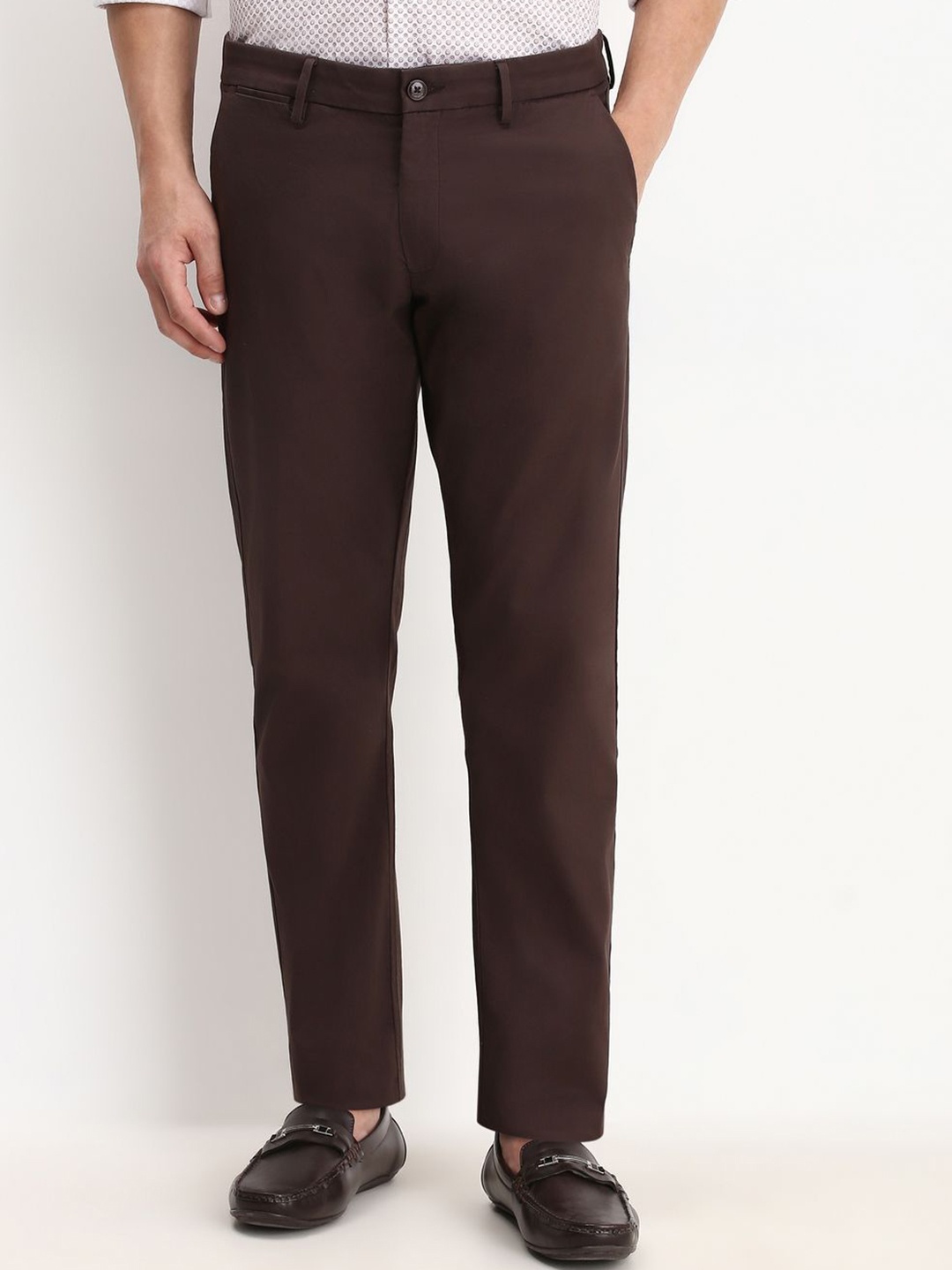 

Allen Solly Men Slim Fit Trousers, Brown