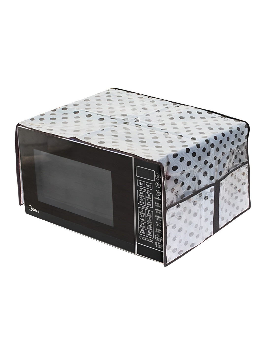 

prettykrafts Grey & White Printed Microwave Oven Cover