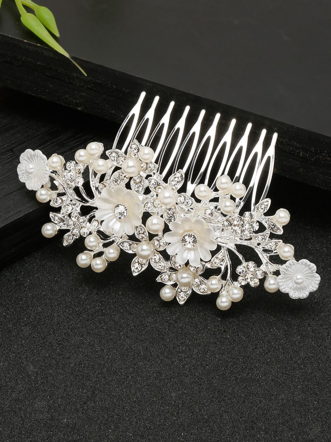 

DressBerry Women Embellished Comb Pin, Silver