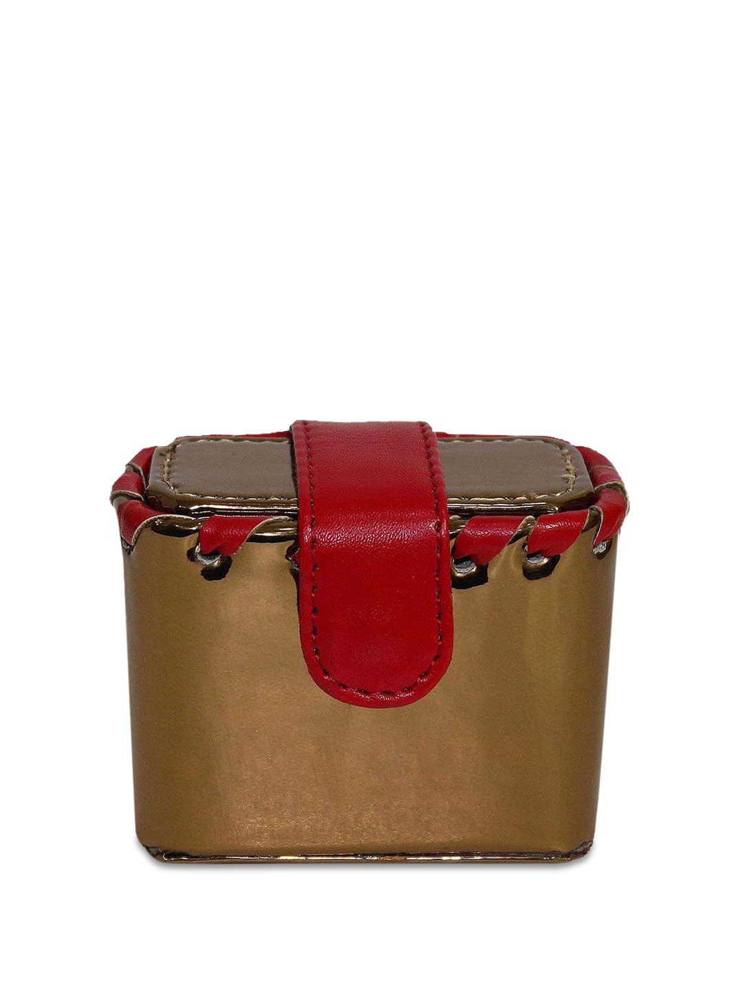 

VASKA Women Structured Ring Box with Tray, Brown
