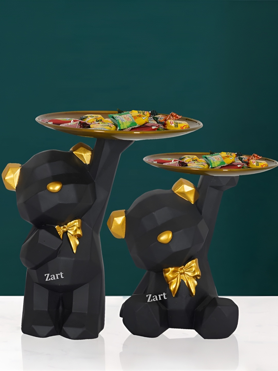

Zart Black & God Toned 2 Pieces Figurine Showpiece