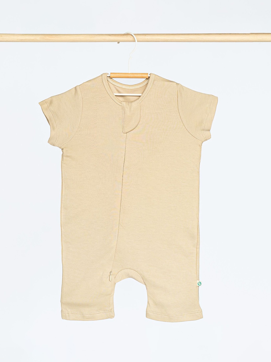 

cocoon care Infants Solid Round Neck Romper, Beige